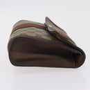 GUCCI GG Supreme Web Sherry Line Bag PVC Beige Gold 84 014 3087 25 Auth 205430-4