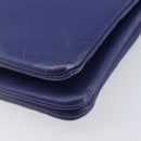 CELINE Trio Shoulder Bag Leather Blue Gold Auth 205438-11