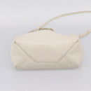 CELINE Vertical Cabas Tote Bag Leather 2way White Gold Auth 205444-5