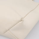 CELINE Vertical Cabas Tote Bag Leather 2way White Gold Auth 205444-15