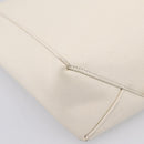 CELINE Vertical Cabas Tote Bag Leather 2way White Gold Auth 205444-16