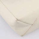 CELINE Vertical Cabas Tote Bag Leather 2way White Gold Auth 205444-18