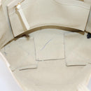 CELINE Vertical Cabas Tote Bag Leather 2way White Gold Auth 205444-10