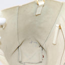 CELINE Vertical Cabas Tote Bag Leather 2way White Gold Auth 205444-24