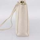 CELINE Vertical Cabas Tote Bag Leather 2way White Gold Auth 205444-4
