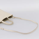 CELINE Vertical Cabas Tote Bag Leather 2way White Gold Auth 205444-9