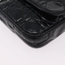 Christian Dior Chain Cannage Bag Patent Leather Black Silver Auth 205445V-11