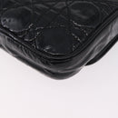 Christian Dior Chain Cannage Bag Patent Leather Black Silver Auth 205445V-13