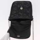 Christian Dior Chain Cannage Bag Patent Leather Black Silver Auth 205445V-14