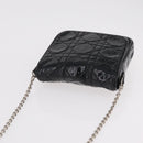 Christian Dior Chain Cannage Bag Patent Leather Black Silver Auth 205445V-6