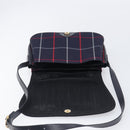 Burberrys Nova Check Shoulder Bag Canvas Navy Gold Auth 205448-18