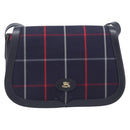 Burberrys Nova Check Shoulder Bag Canvas Navy Gold Auth 205448-13