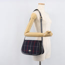 Burberrys Nova Check Shoulder Bag Canvas Navy Gold Auth 205448-26