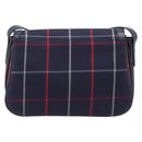 Burberrys Nova Check Shoulder Bag Canvas Navy Gold Auth 205448-2