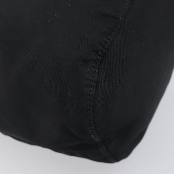 PRADA Purse Pouch Nylon Black Silver Auth 205450A