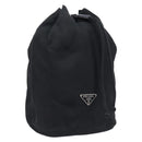PRADA Purse Pouch Nylon Black Silver Auth 205450A-1