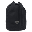 PRADA Purse Pouch Nylon Black Silver Auth 205450A-13