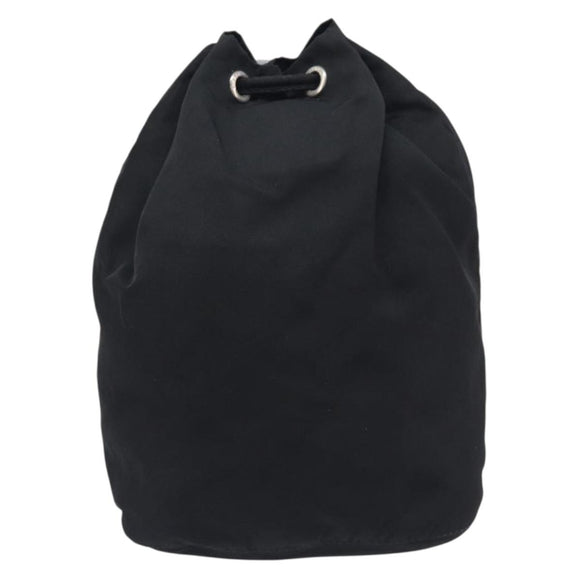 PRADA Purse Pouch Nylon Black Silver Auth 205450A