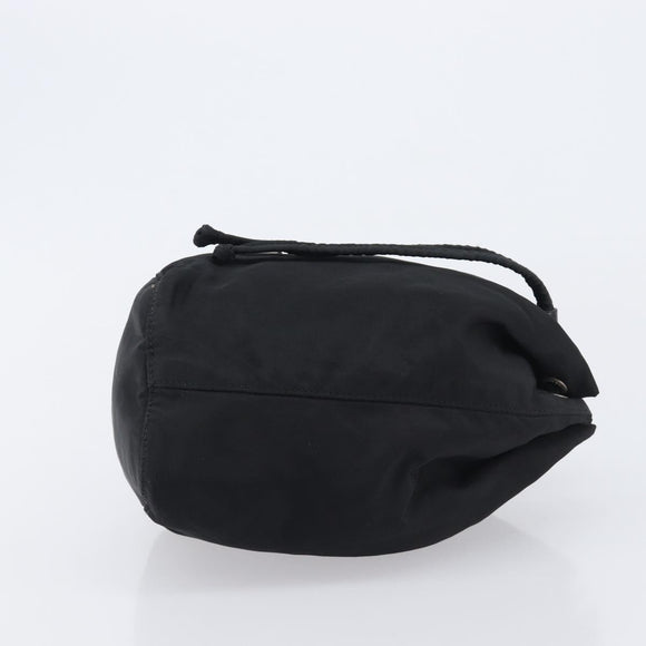 PRADA Purse Pouch Nylon Black Silver Auth 205450A