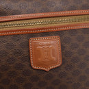 CELINE Macadam Canvas Shoulder Bag PVC Leather Brown Gold Auth 205454V-18