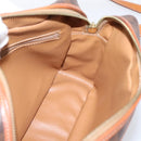 CELINE Macadam Canvas Shoulder Bag PVC Leather Brown Gold Auth 205454V-19