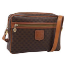 CELINE Macadam Canvas Shoulder Bag PVC Leather Brown Gold Auth 205454V-1