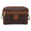 CELINE Macadam Canvas Shoulder Bag PVC Leather Brown Gold Auth 205454V-13