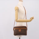 CELINE Macadam Canvas Shoulder Bag PVC Leather Brown Gold Auth 205454V-24