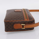 CELINE Macadam Canvas Shoulder Bag PVC Leather Brown Gold Auth 205454V-4