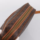 CELINE Macadam Canvas Shoulder Bag PVC Leather Brown Gold Auth 205454V-6
