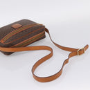CELINE Macadam Canvas Shoulder Bag PVC Leather Brown Gold Auth 205454V-7