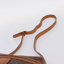 CELINE Macadam Canvas Shoulder Bag PVC Leather Brown Gold Auth 205454V-8