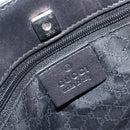 GUCCI Web Sherry Line Hand Bag Canvas Black Silver 73984 Auth 205458V-19