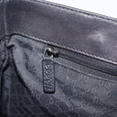 GUCCI Web Sherry Line Hand Bag Canvas Black Silver 73984 Auth 205458V-22