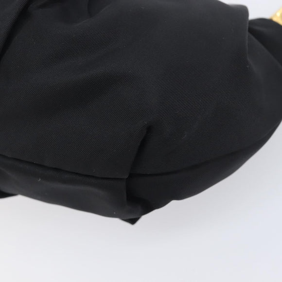 PRADA Pouch Nylon Black Gold Auth 205459V