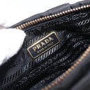 PRADA Pouch Nylon Black Gold Auth 205459V-19