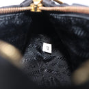 PRADA Pouch Nylon Black Gold Auth 205459V-11