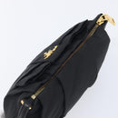 PRADA Pouch Nylon Black Gold Auth 205459V-5