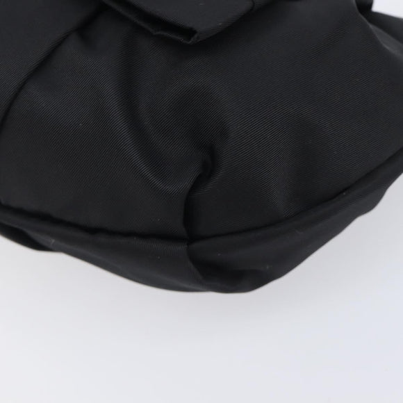 PRADA Pouch Nylon Black Gold Auth 205459V