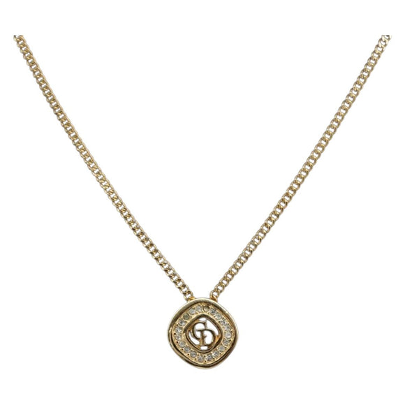 Christian Dior Necklace metal Gold Auth 205462