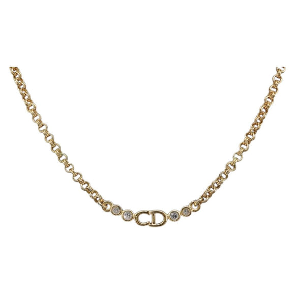 Christian Dior Necklace metal Gold Auth 205464M