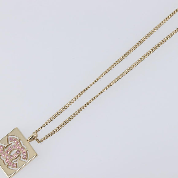 CHANEL Necklace metal Gold CC Auth 205465M
