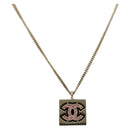 CHANEL Necklace metal Gold CC Auth 205465M-1