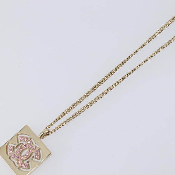 CHANEL Necklace metal Gold CC Auth 205465M