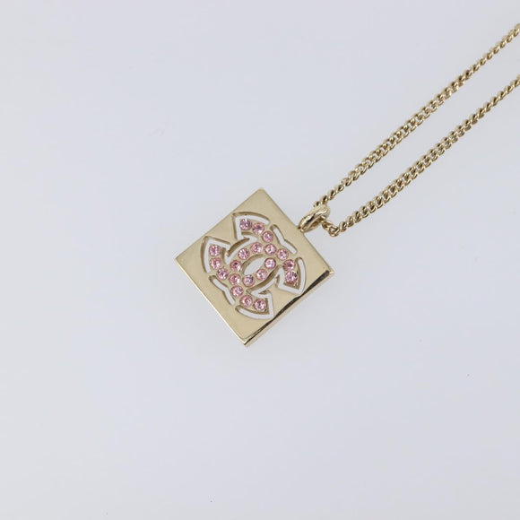 CHANEL Necklace metal Gold CC Auth 205465M