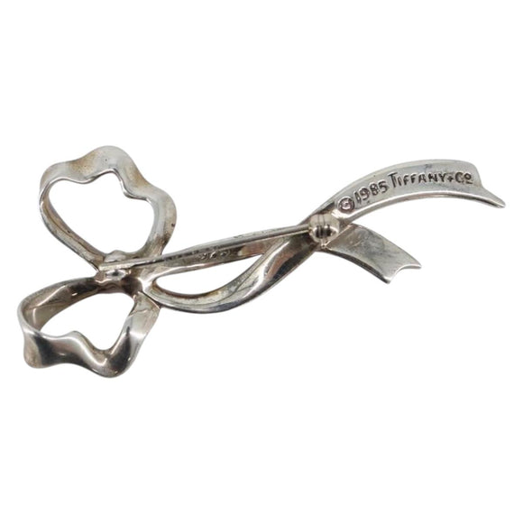Tiffany & Co. Ribbon Brooch Ag925 Silver Auth 205466M