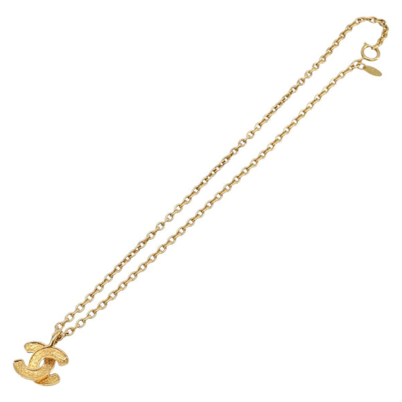 CHANEL Necklace metal Gold CC Auth 205470M