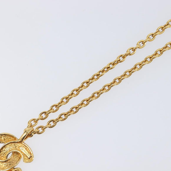 CHANEL Necklace metal Gold CC Auth 205470M