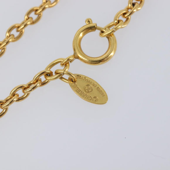 CHANEL Necklace metal Gold CC Auth 205470M