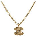 CHANEL Necklace metal Gold CC Auth 205470M-1